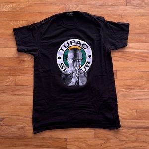 Cross Colours x Tupac Graphic Black T-Shirt - Mens Medium